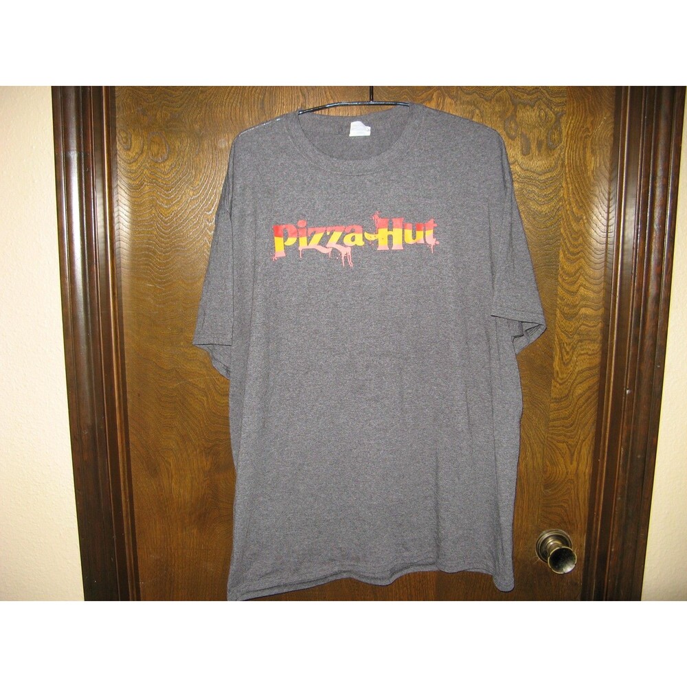 Pizza Hut Restraunt Logo Gray Employee T-Shirt Mens Size XL